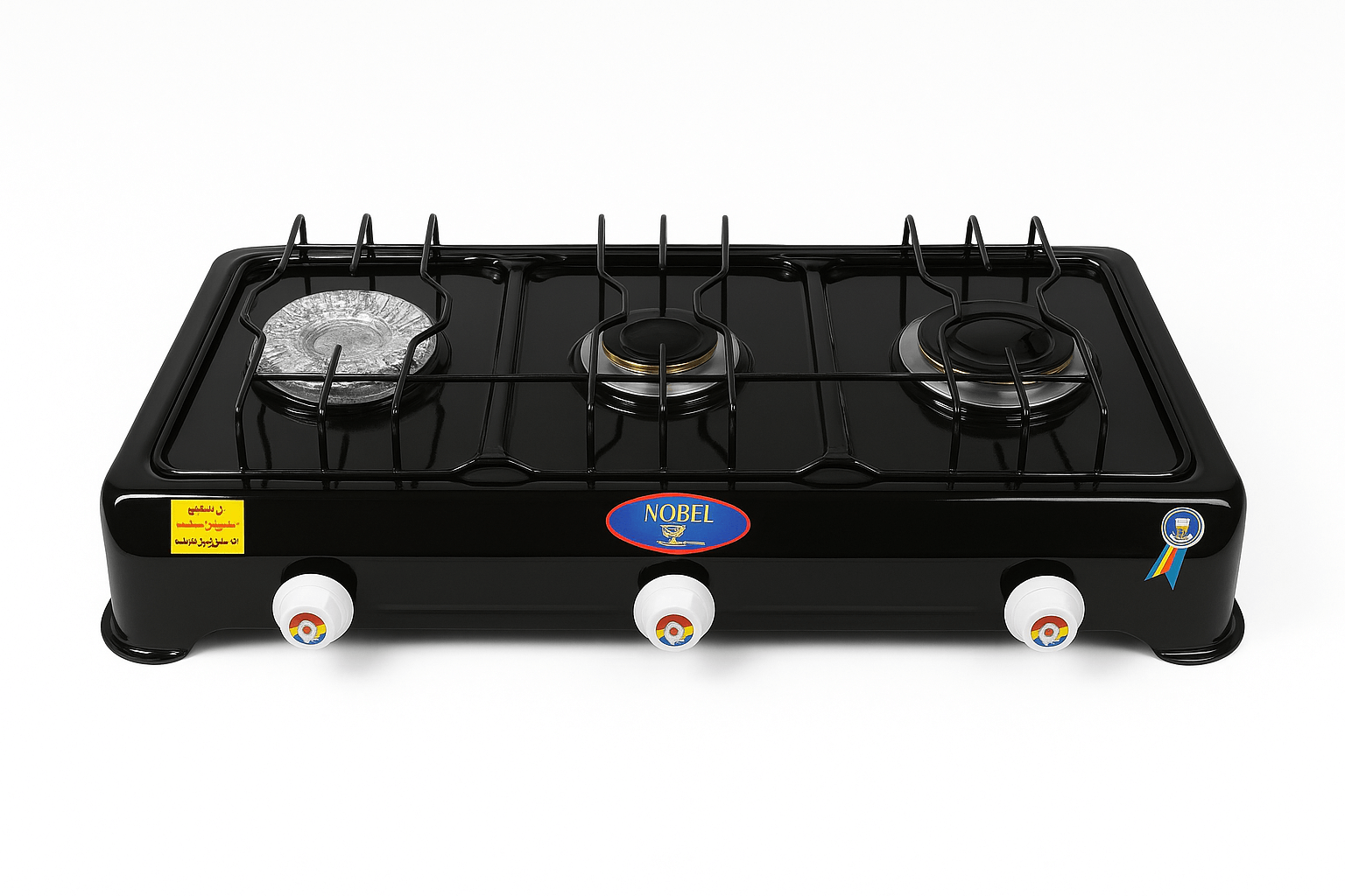 خرید اجاق گاز رومیزی سه شعله نوبل مشکی با قیمت مناسب از فروشگاه حاجذاکر
