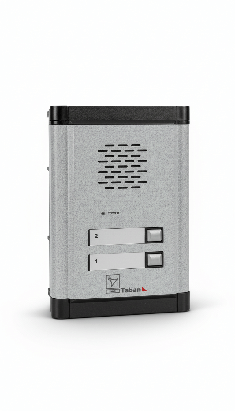  “پنل جلوی درب آیفون صوتی تابان مدل 1510D – نمای جلو” 