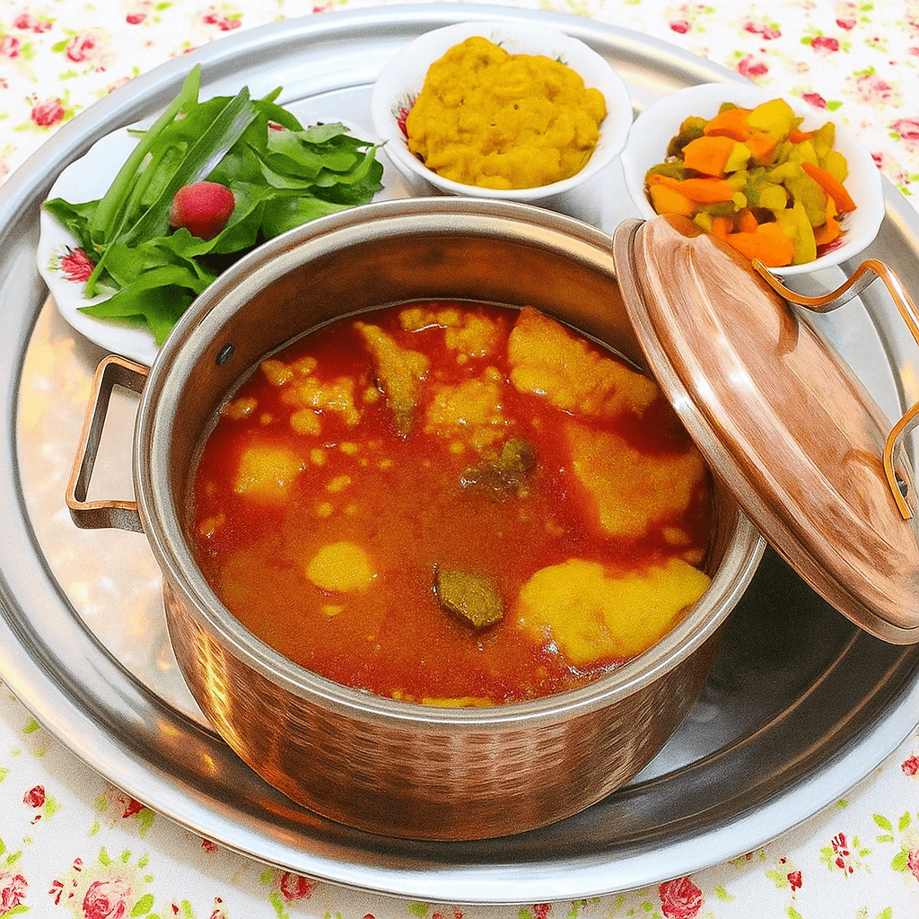  alt="آبگوشت پخته شده با اجاق خوراک‌پزی نفتی همراه با فتیله نسوز" 