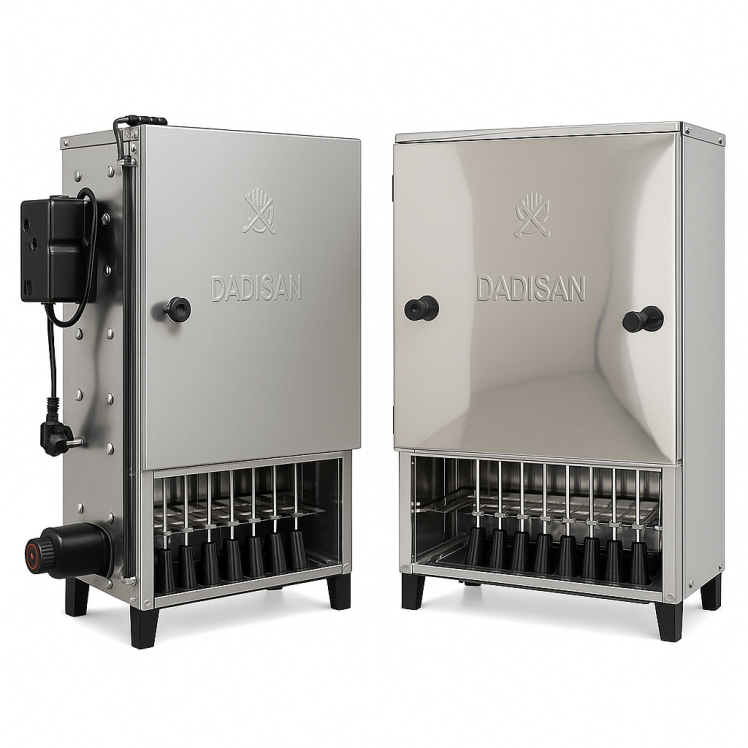 راهنمای خرید بهترین کباب پز گازی آپارتمانی بدون دود | بررسی کامل مدل‌های استیل و گالوانیزه دادلیسان (۱۴ سیخ)